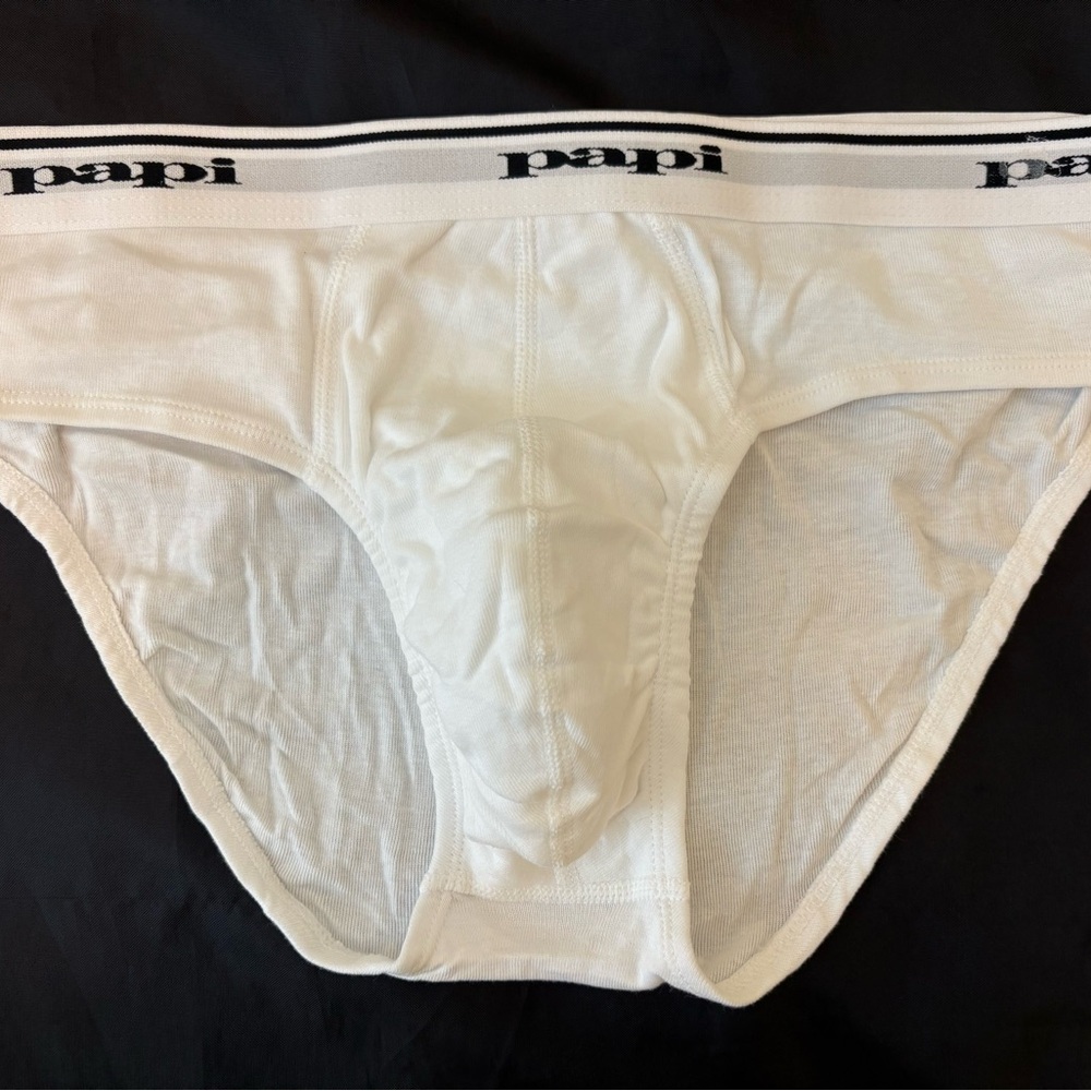Papi Men's Classic Low-Rise White Brief